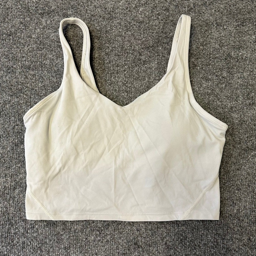 Lululemon Tank Top Womens Size 8 Light Gray Align Cropped Athletic Yoga Shirt
